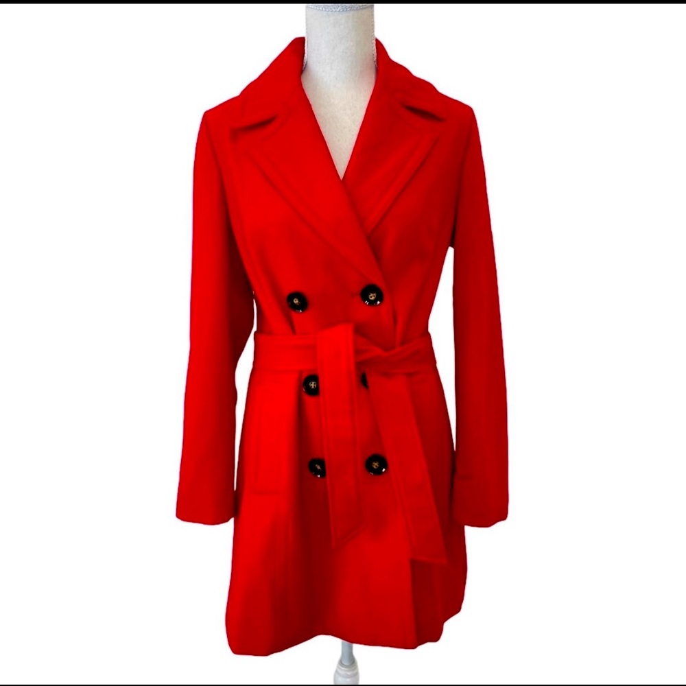 BANANA REPUBLIC Red Wool Blend Peacoat
